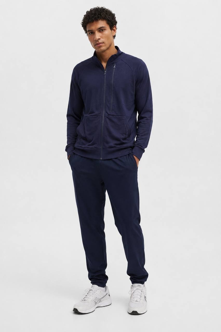 Blue Ice Premium Clothing Rayon‑Blend Zip Jacket Navy XL NWT $99