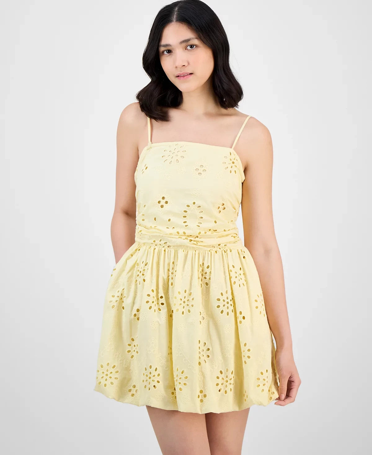 And Now This Eyelet Strapless Mini Dress – Double Cream, Size XXS