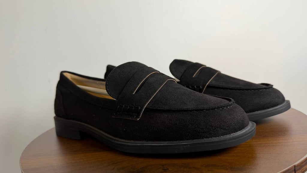 Journee Brooks Loafers 8W Black Penny Block Heel Slip‑On Comfort NIB msrp$93