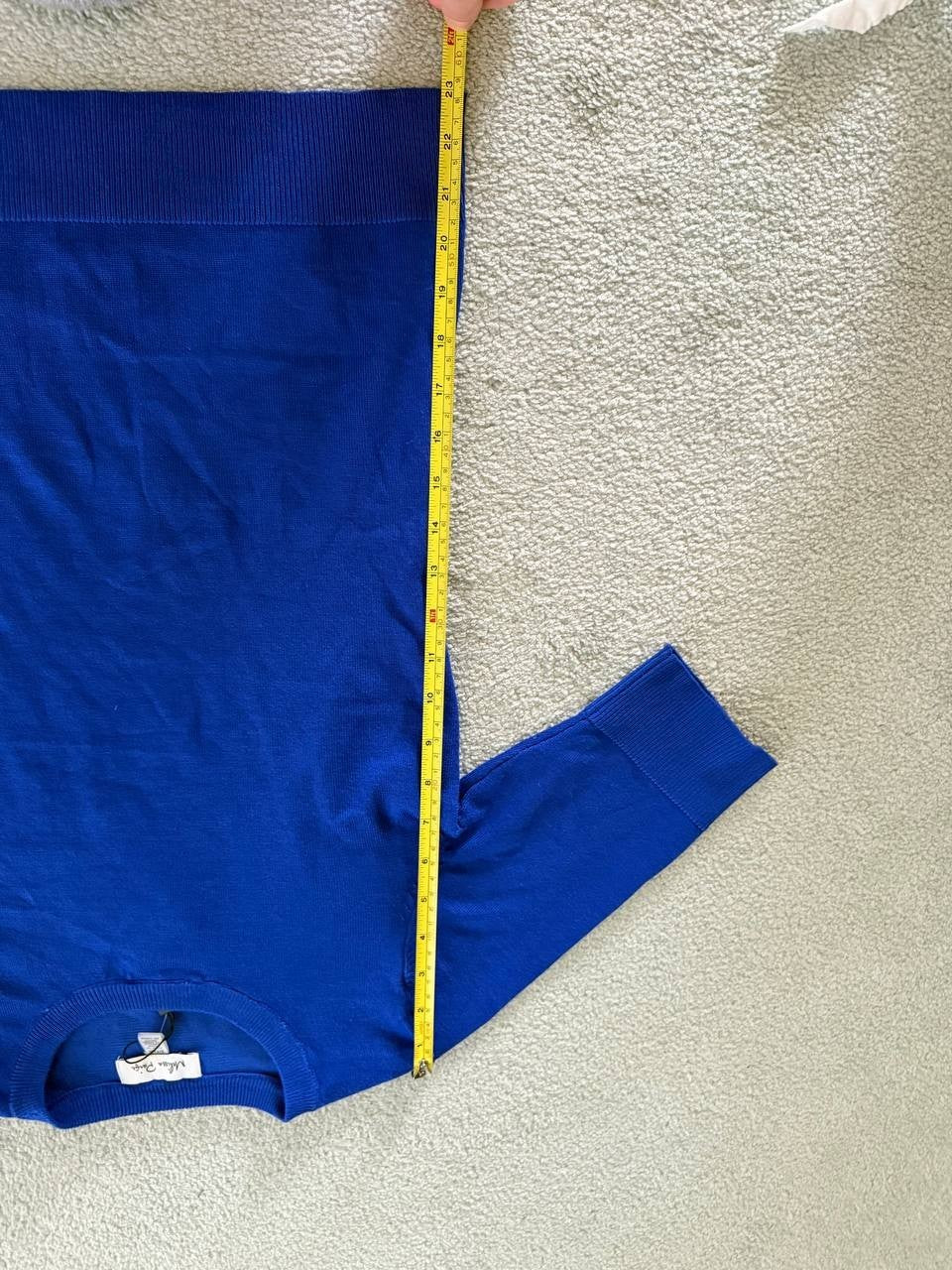 Melissa Paige Blue Ribbed Knit Short Sleeve Sweater – Size S – NWT