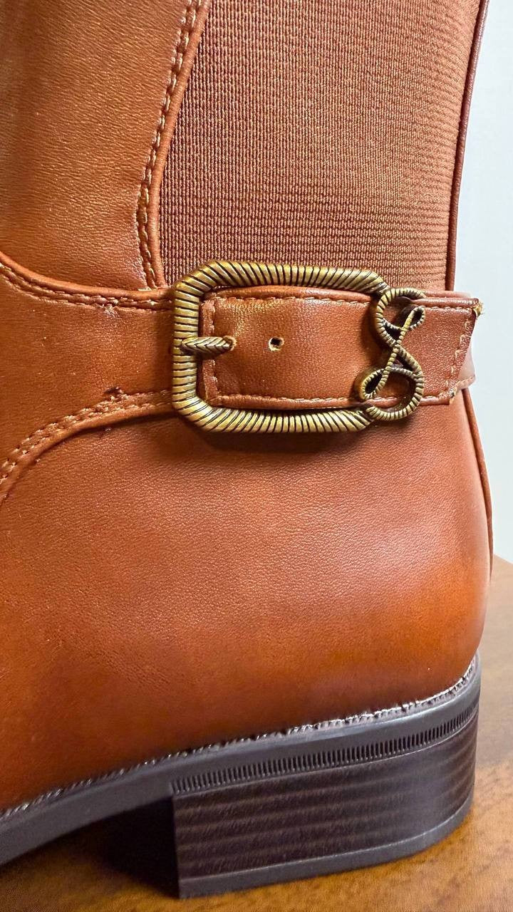 Sam & Libby Percy Boots 9 Hazelnut Man‑Made Knee‑High Riding Round Toe NIB