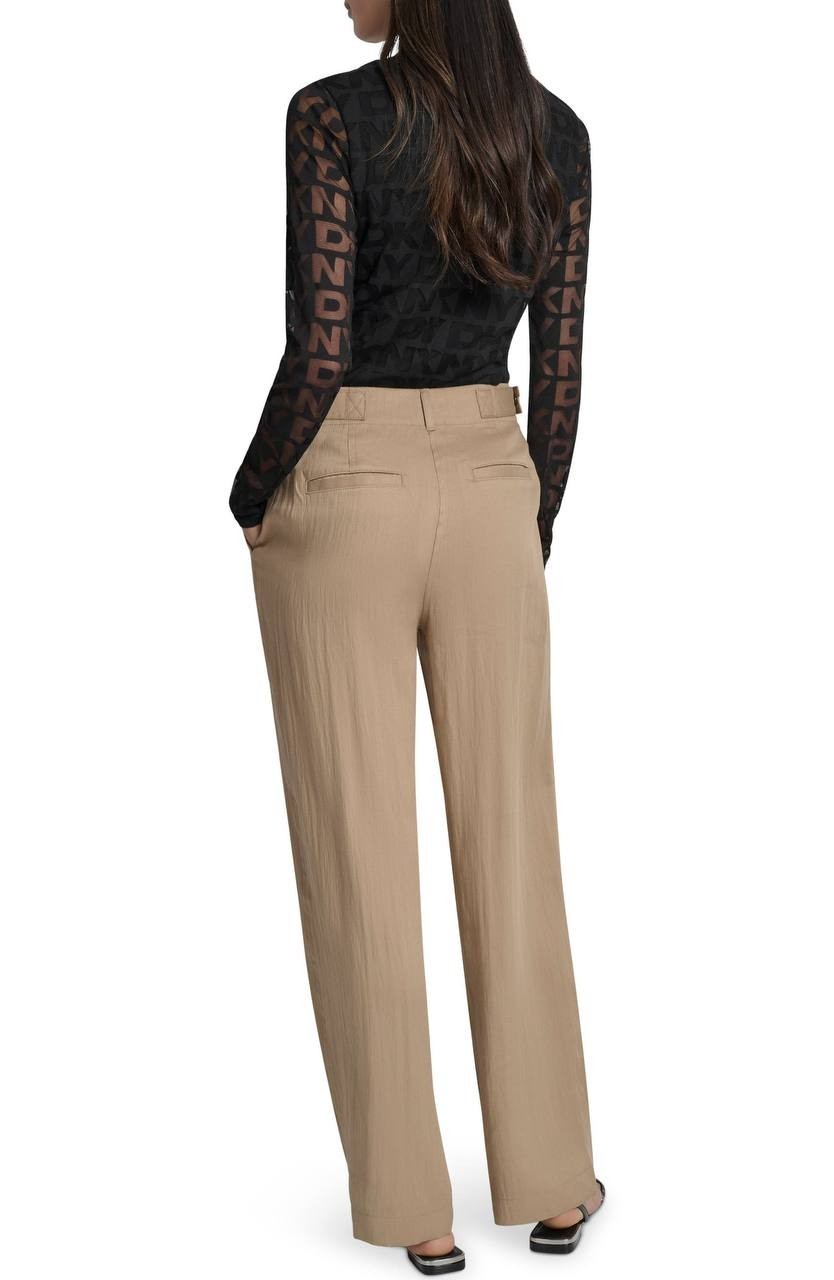 DKNY Weathered Twill Pleated Pants – Size 12 –Beige– NWT – $99