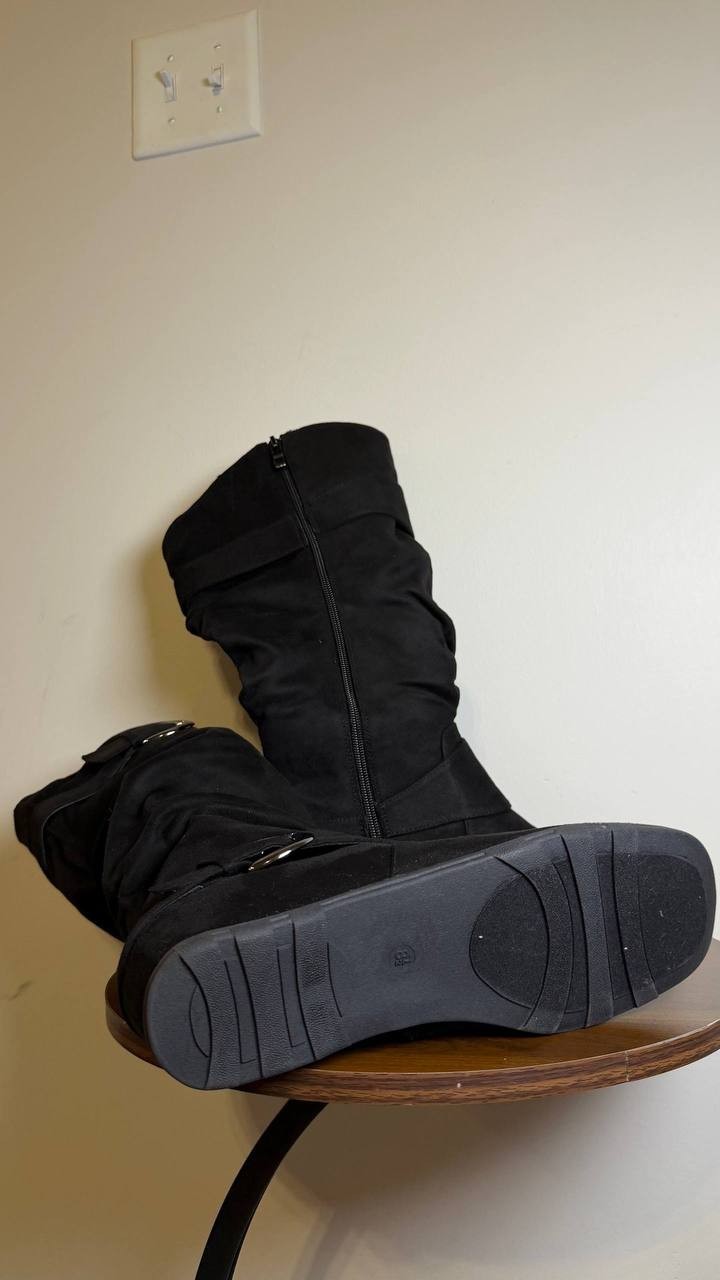Journee Black Faux Suede Boots 8.5M NIB MSRP $115