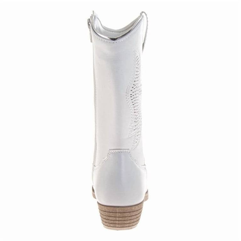 Kensie  Girl  Cowgirl  Boots  White  Man‑Made  3  New  With  Box  $40