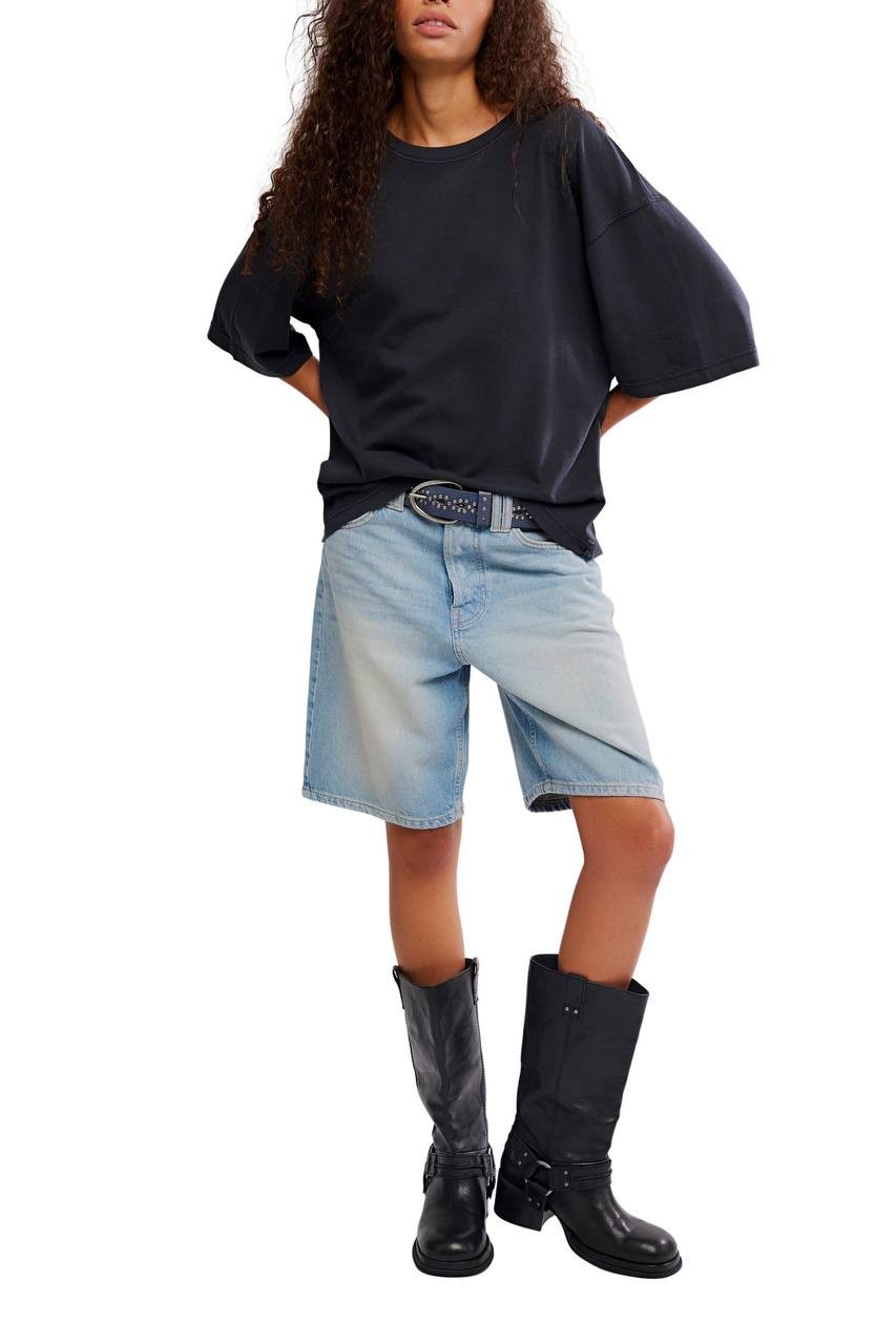 We The Free Perfect Oversize Cotton T‑Shirt Black M NWT $38