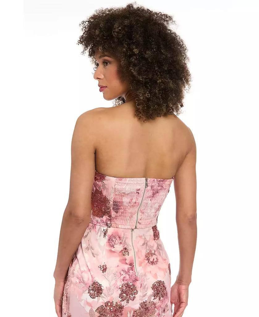Muse Embroidered Strapless Bustier Top Pink Rose 12 NWT $89