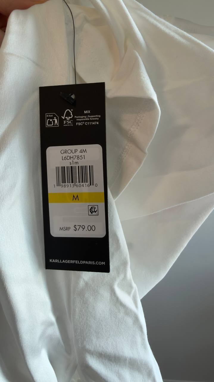 Karl Lagerfeld  Floral Print Crewneck Top M White Multi NWT $79