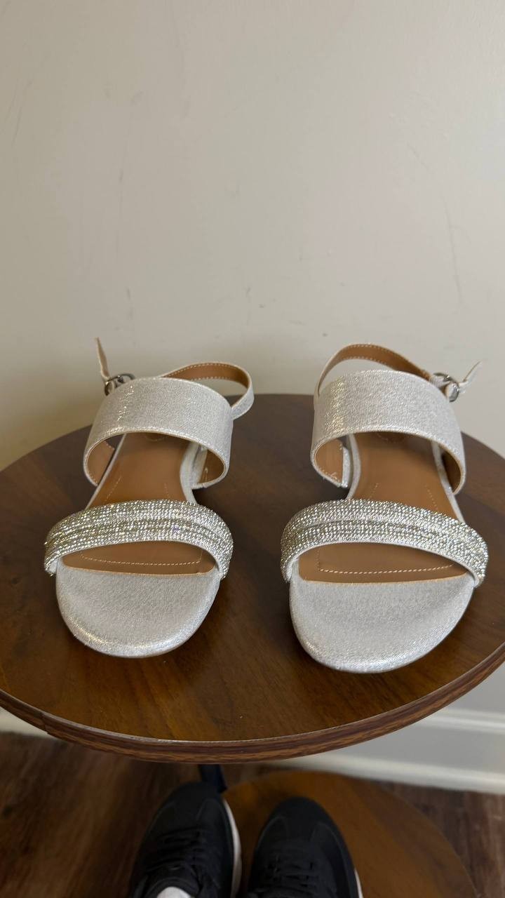 Style&Co Silver Fabric Dress Sandals 7.5M NIB MSRP $69.90