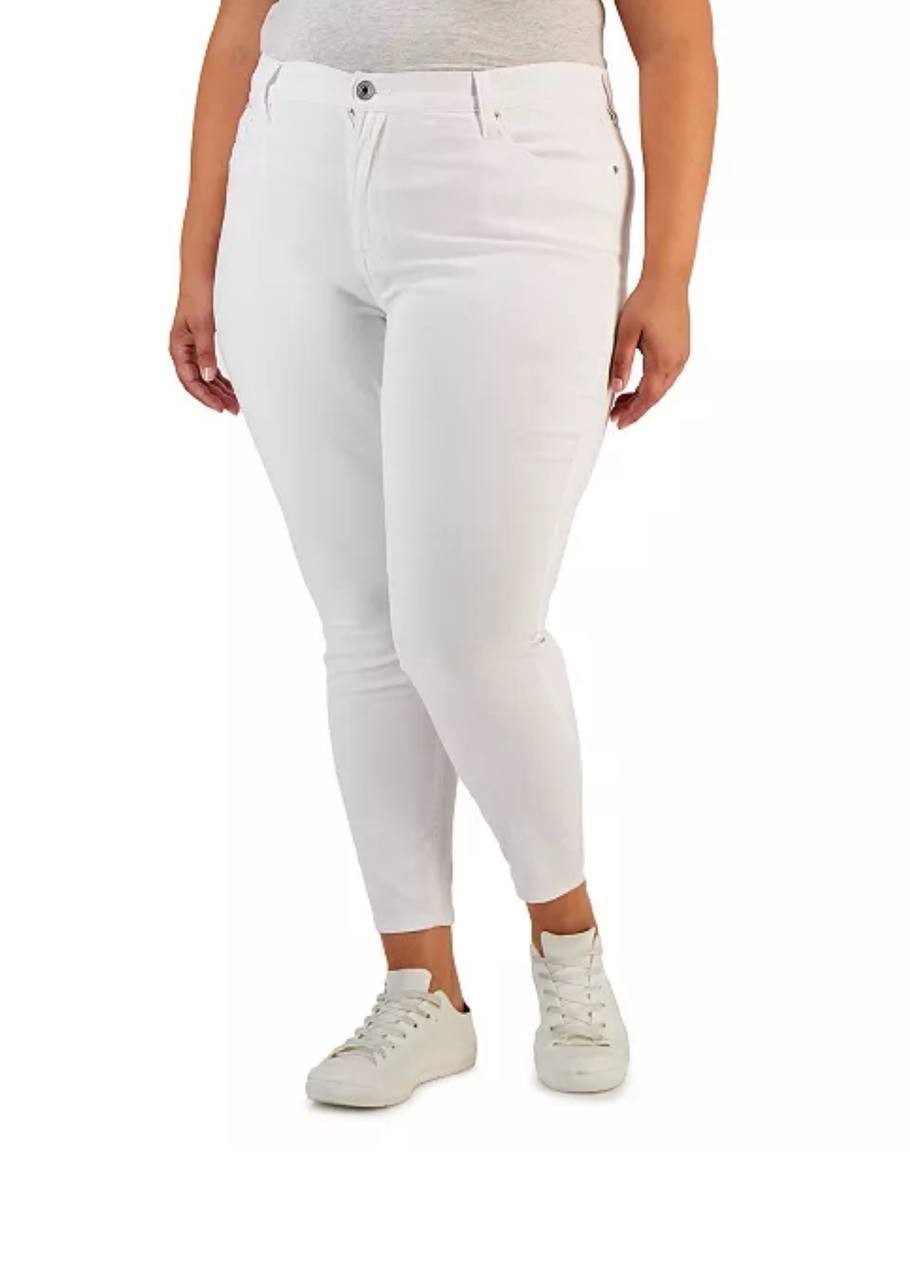 Celebrity Pink Hi-Rise Skinny Jeans White Plus 22 Denim Stretch Zip Fly