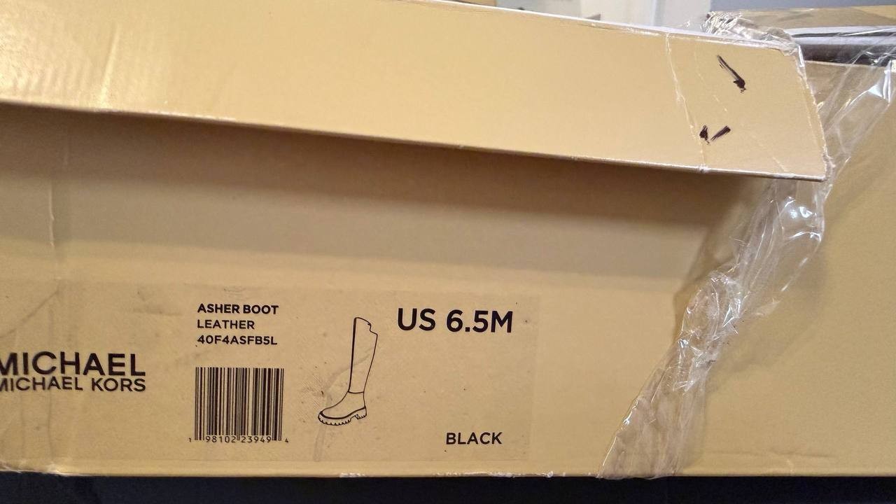 Michael Michael Kors Black Leather Tall Boots 6.5M New Box MSRP 358