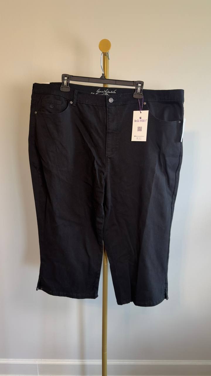 Gloria Vanderbilt Amanda Capri Pants Plus Size 20W Black NWT $50