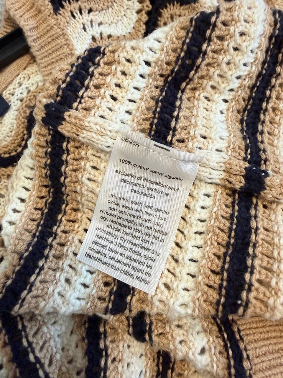 Tommy Hilfiger Chevron & Striped Sweater – Sand – Size M – NWOT – $79.50