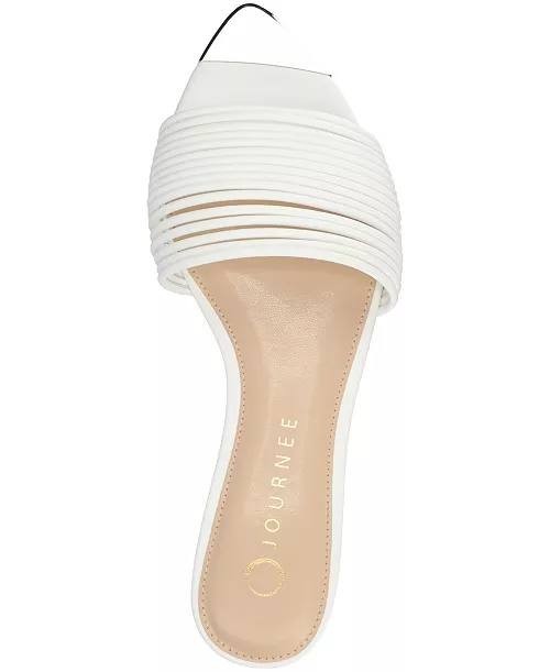 Journee Collection Slip On Sandals White 9.5 M New $65.00