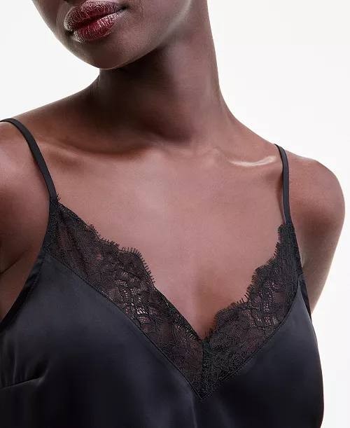 On 34th Lace-Trim V-Neck Tank Black M NWOT $29.50