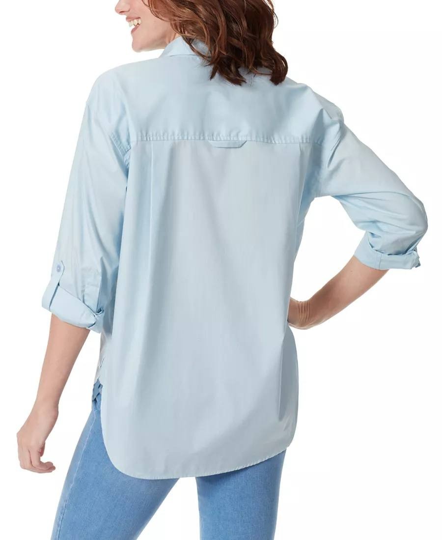 Gloria Vanderbilt Amanda Shirt PL NWT Pale Sky Button‑Front Top msrp$50