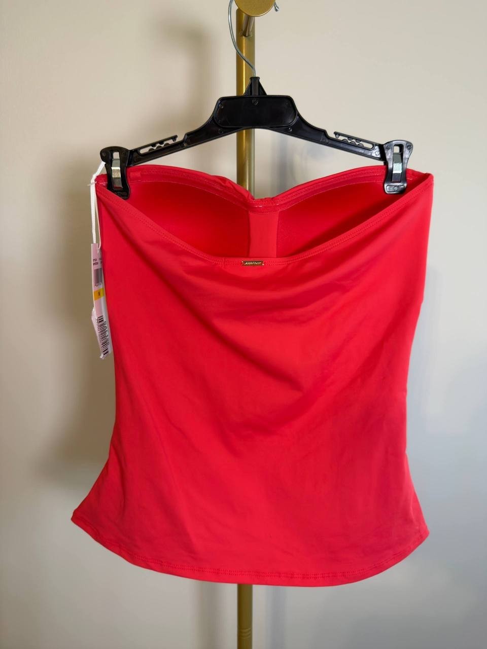 Anne Cole Twist Front Bandeaukini Swim Top Coral M NWT $60