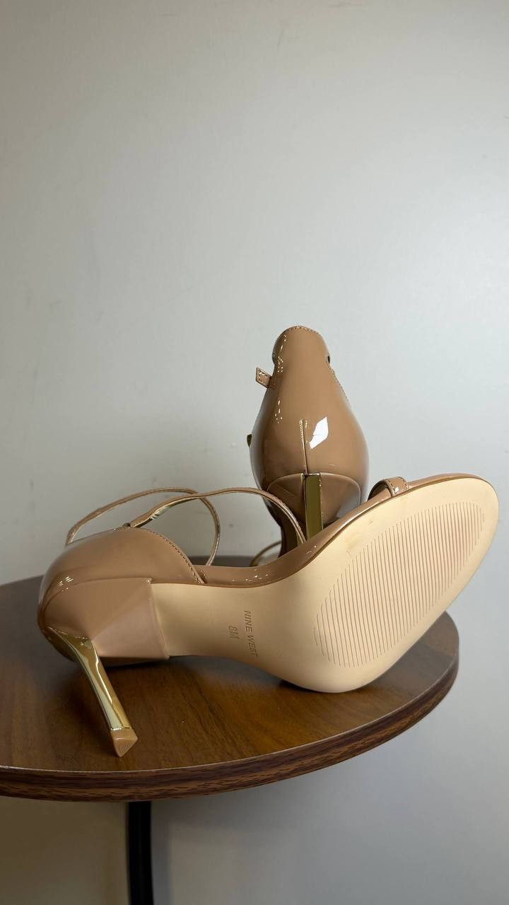 Nine West Natural Man‑Made High Stiletto Sandals 8M New in Box MSRP $109