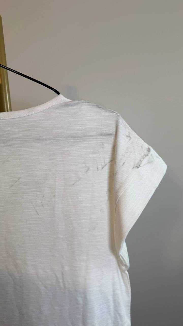 Jones New York Dolman Top Inset Lace White Crew Neck Size M NWT$69 needs washing