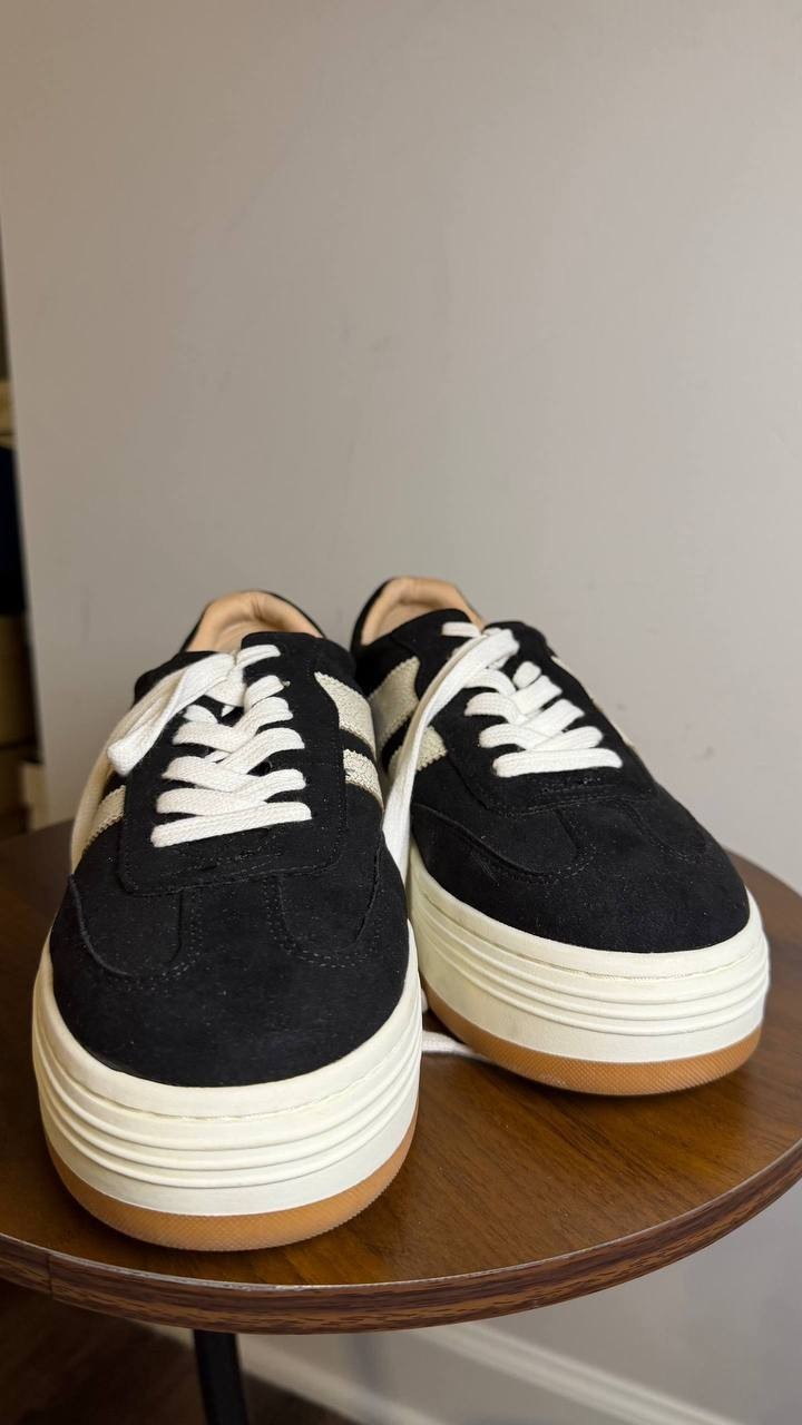 Madden Girl Black Multi Microsuede Platform Sneakers 8.5M NIB MSRP $65