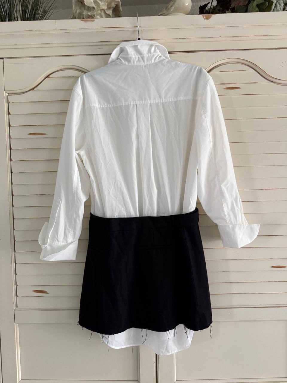 Jonathan Simkhai Warren Shirt Combo Minidress White Multi Size 6, Tailored