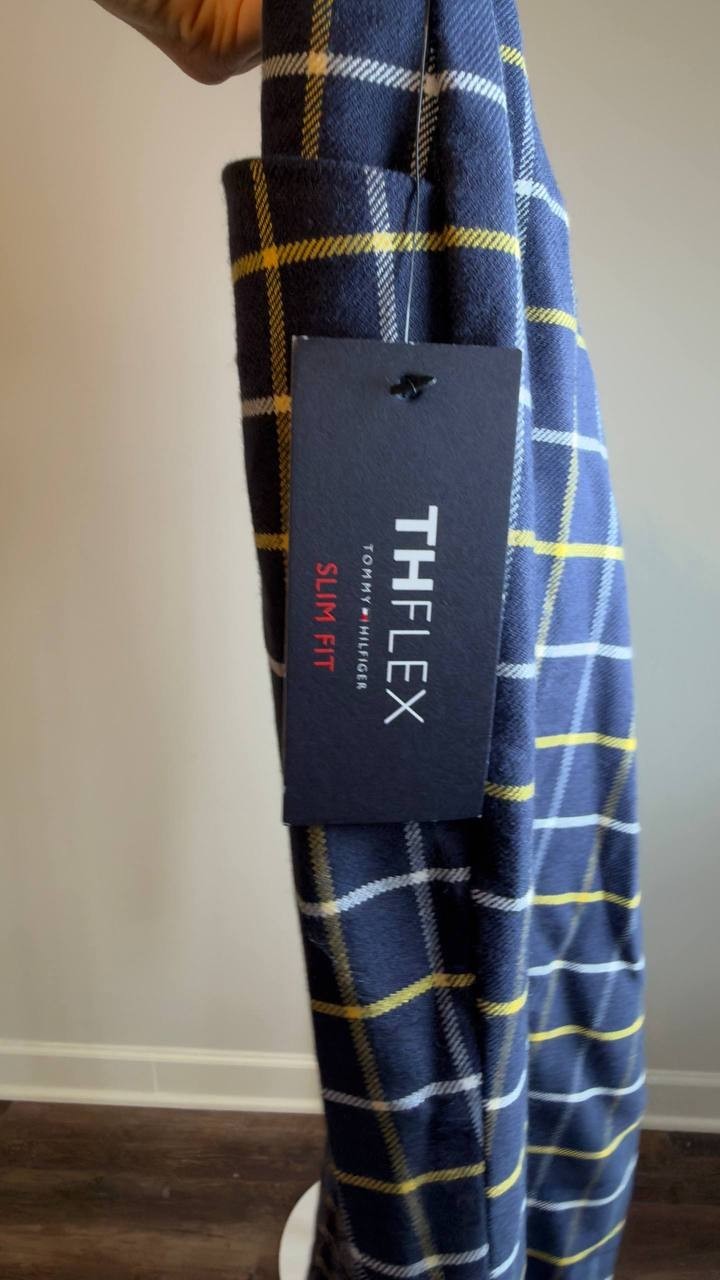 Tommy Hilfiger Sloane Mid‑Rise Ankle Pants Navy Multi 8 NWT $109