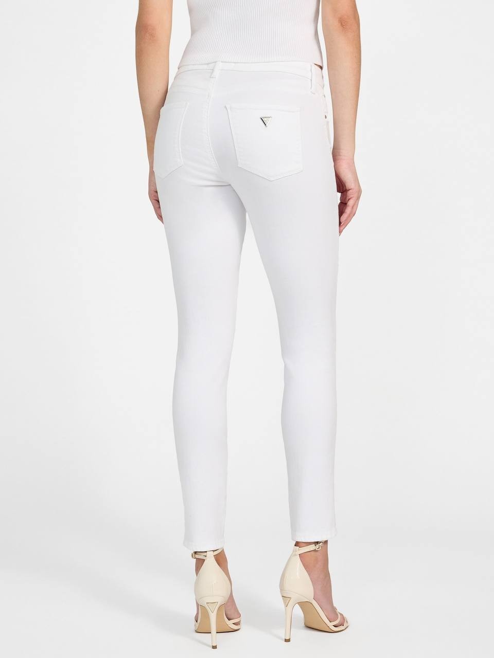 GUESS Eco Sexy Curve Mid-Rise Jeans White Size 24 New Without Tags, Denim