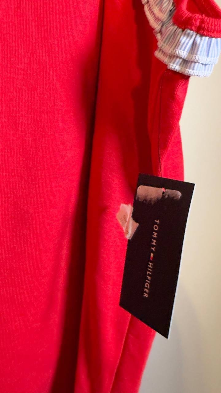 Tommy Hilfiger Red Sleeveless Ruffle Trim Top XXL NWT $49.50