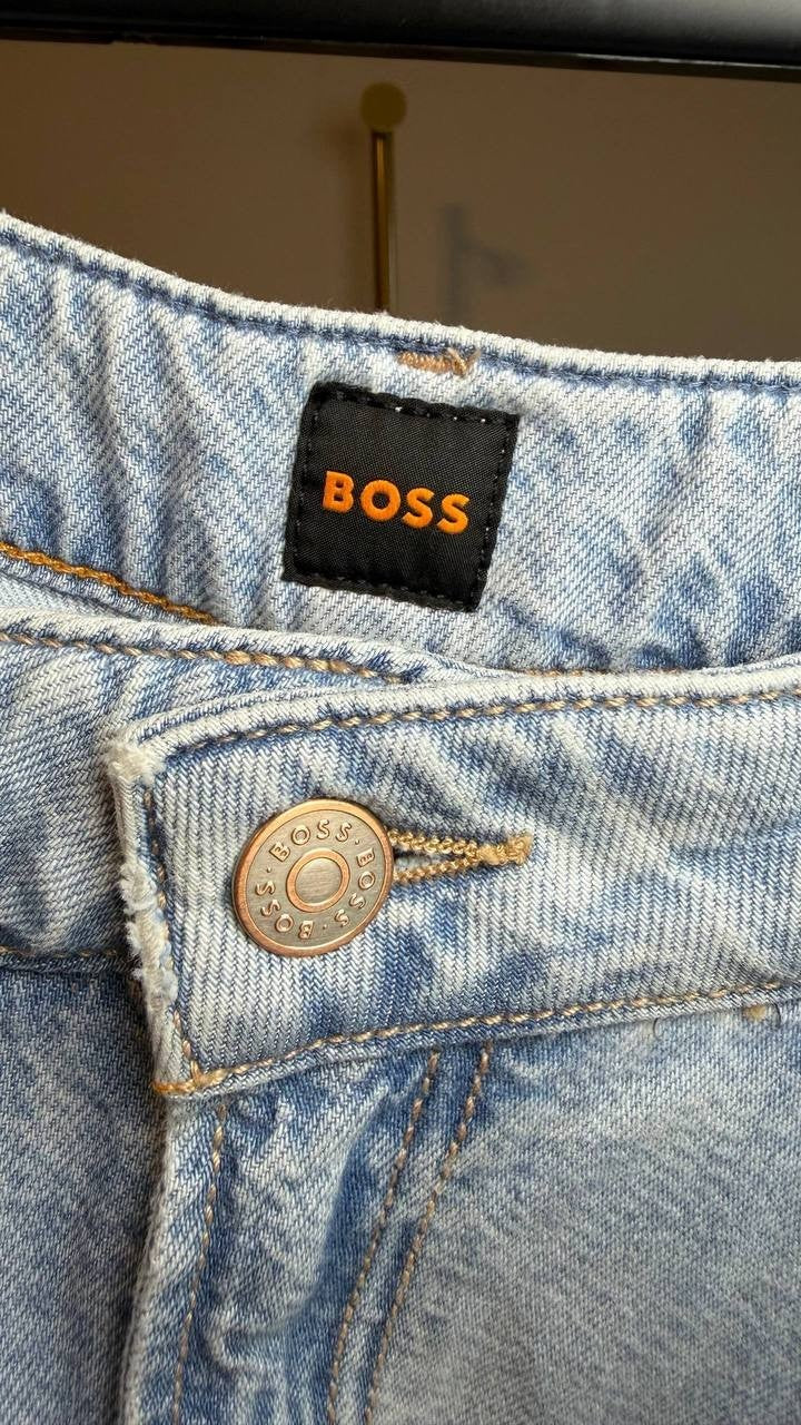 BOSS Orange High Waist Slouchy Pleated Jeans Pastel Blue 30x32 NWT $199