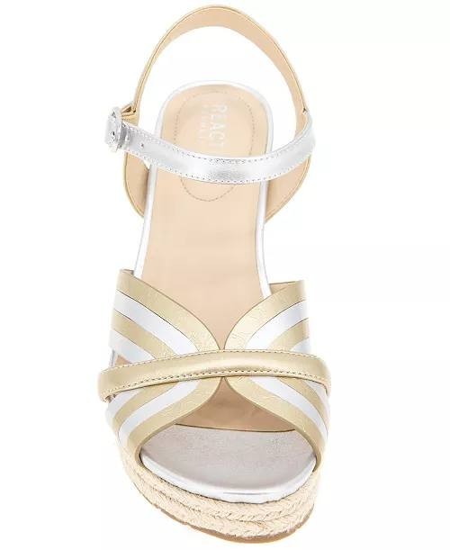 Kenneth Cole Reaction Metallic Wedge Sandals 8.5M New in Box  MSRP 89$