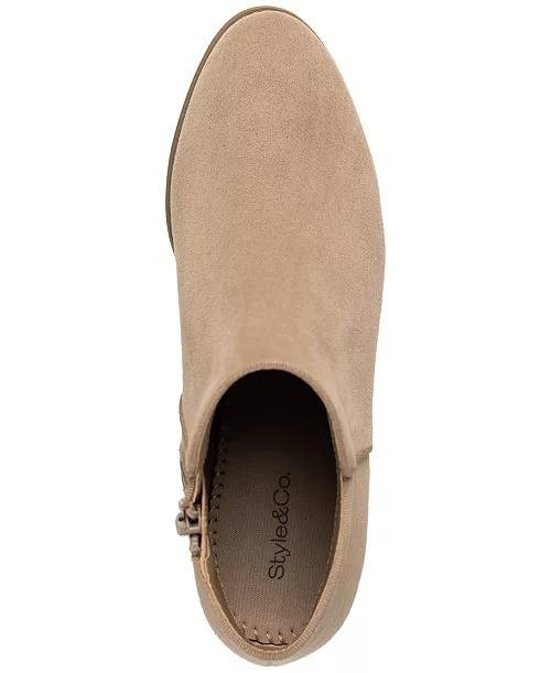 Style&Co Taupe Man‑Made Ankle Booties 7.5W New in Box MSRP $69.90