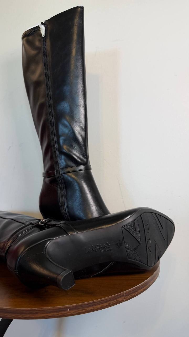 LifeStride Galant Wide Calf Zip Tall Dress Boots Black 8.5W Synthetic $129.99 NW