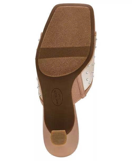 Anne Klein Mule Dress Sandals Blush Crystal 9.5 M New $89.00