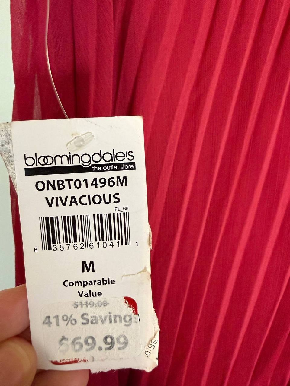 Adrienne Landau Onyx Pleated A‑Line Skirt – Maroon – Size L – NWT – $119