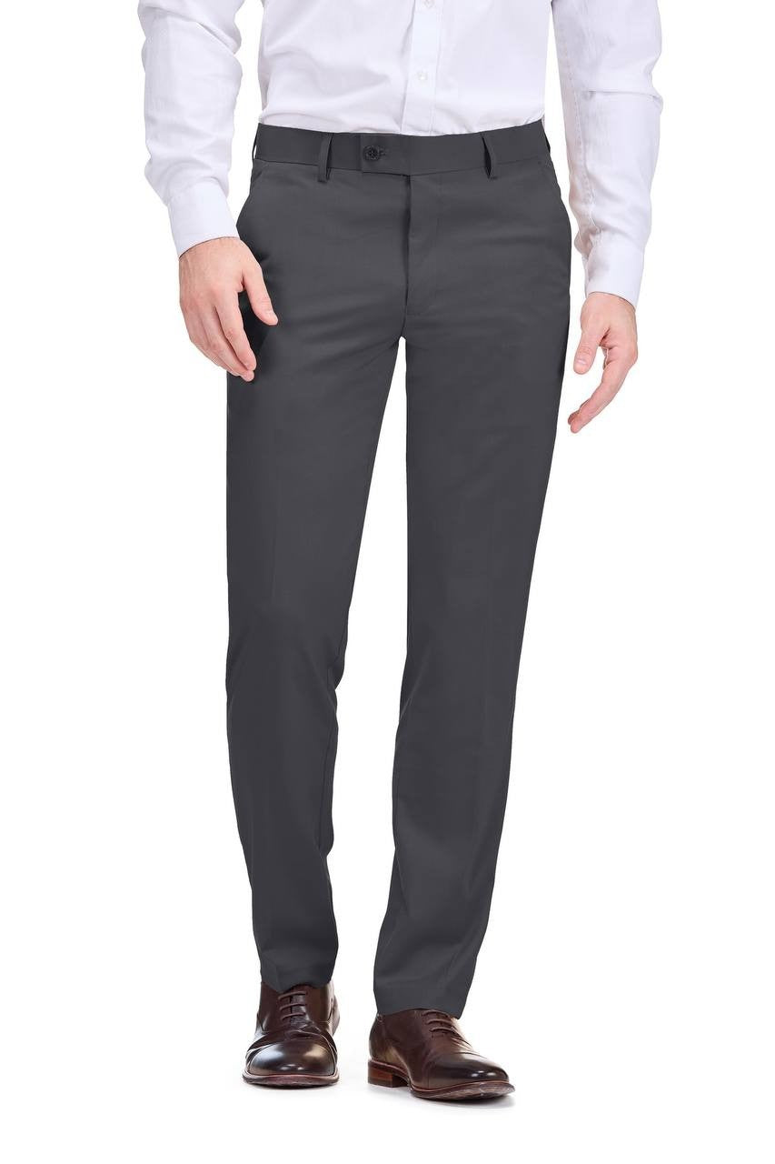 Gino Vitale Slim Fit Stretch Dress Pants Dark Grey 36W NWT $60