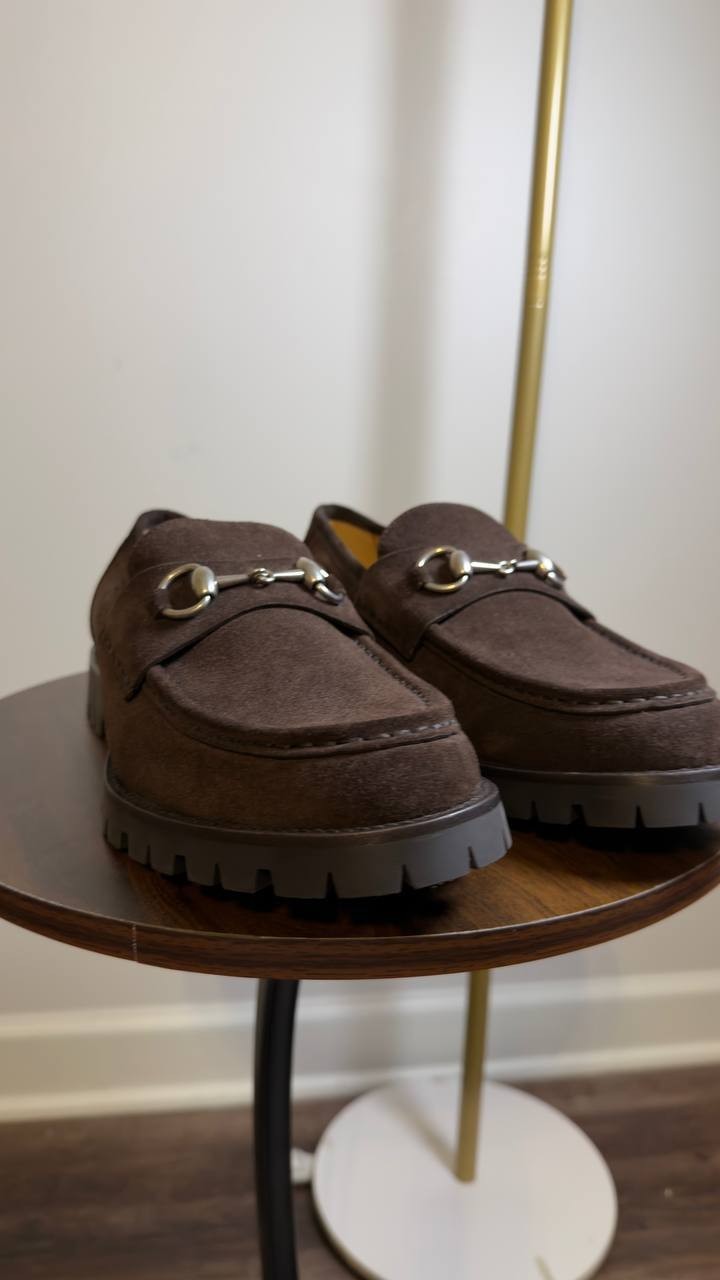 Gucci Women’s Horsebit Loafer Dark Brown Suede 8.5 New in Box $1270