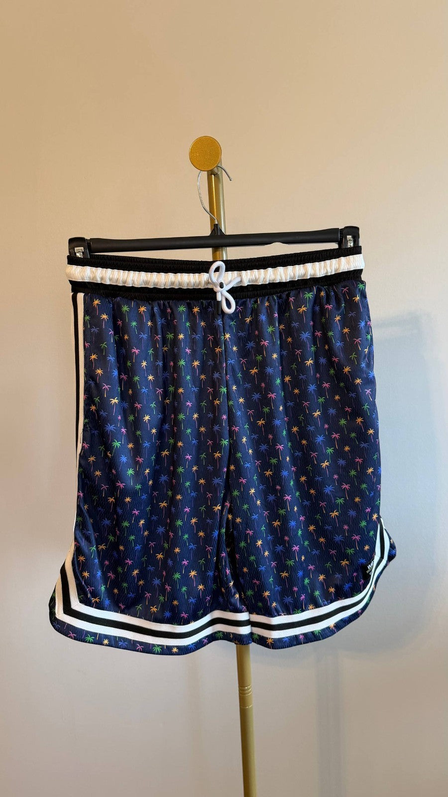 WeSC Basketball Shorts Micro Palm Navy 7" Unisex Athletic Fit NWT