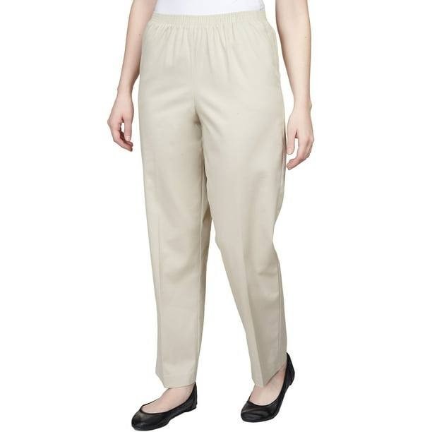 Alfred Dunner Petite Soft Twill Mid‑Rise Straight‑Leg Pants – Size 14 – NWT