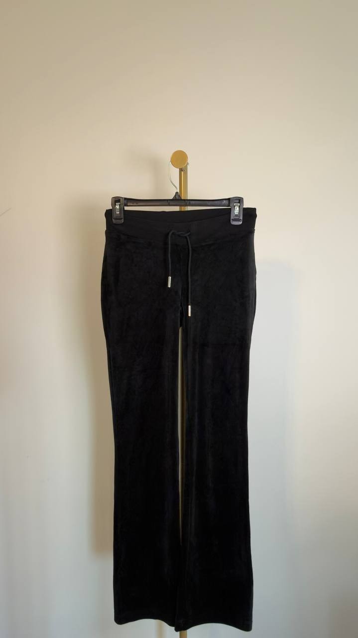 Juicy Couture OG Big Bling Velour Track Pants Black XS NWT $99
