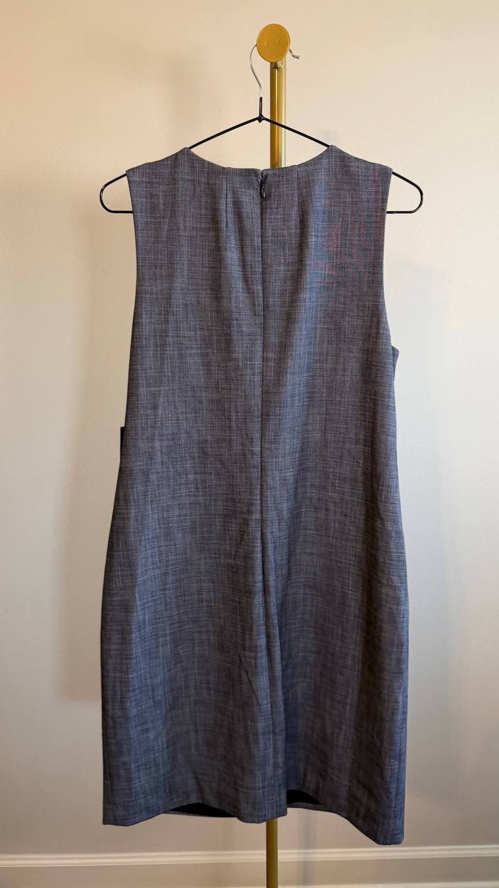 Karl Lagerfeld Paris Women’s Bow Front Sleeveless Dress Blue Gray 8 $169 NWT