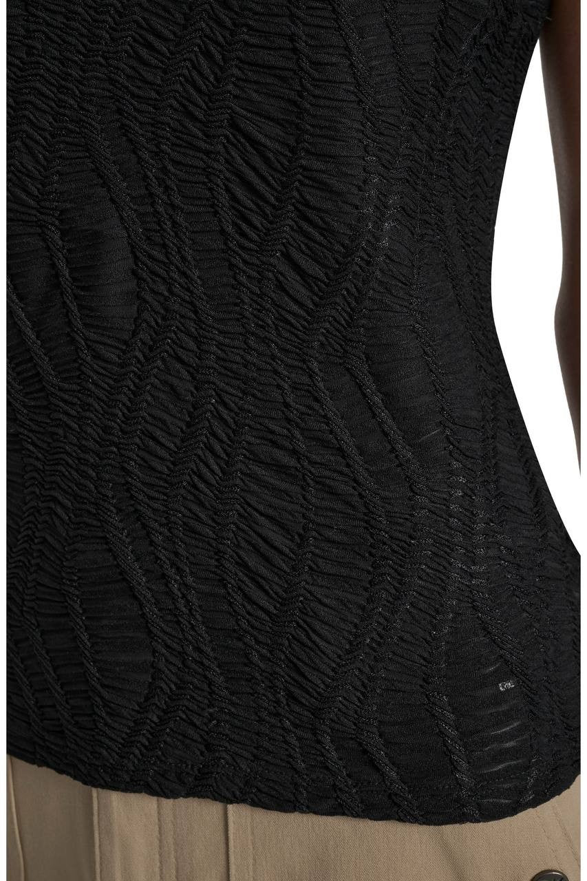 DKNY Texture Knit Top Black XL NWT $69