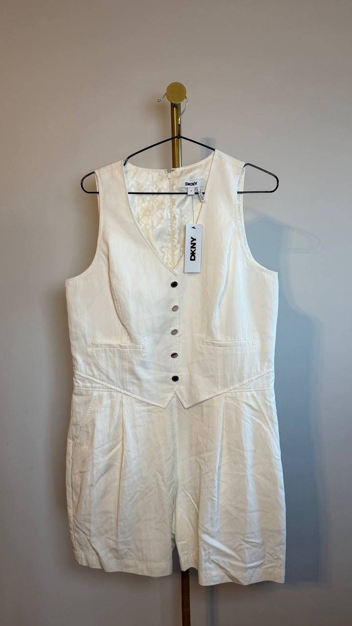 DKNY Women’s Vest Romper Coconut 12 NWT $129