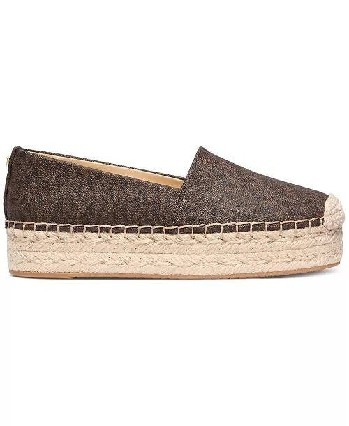 Michael Michael Kors Espadrille Flats Brown Logo 9.5 M New $99.50