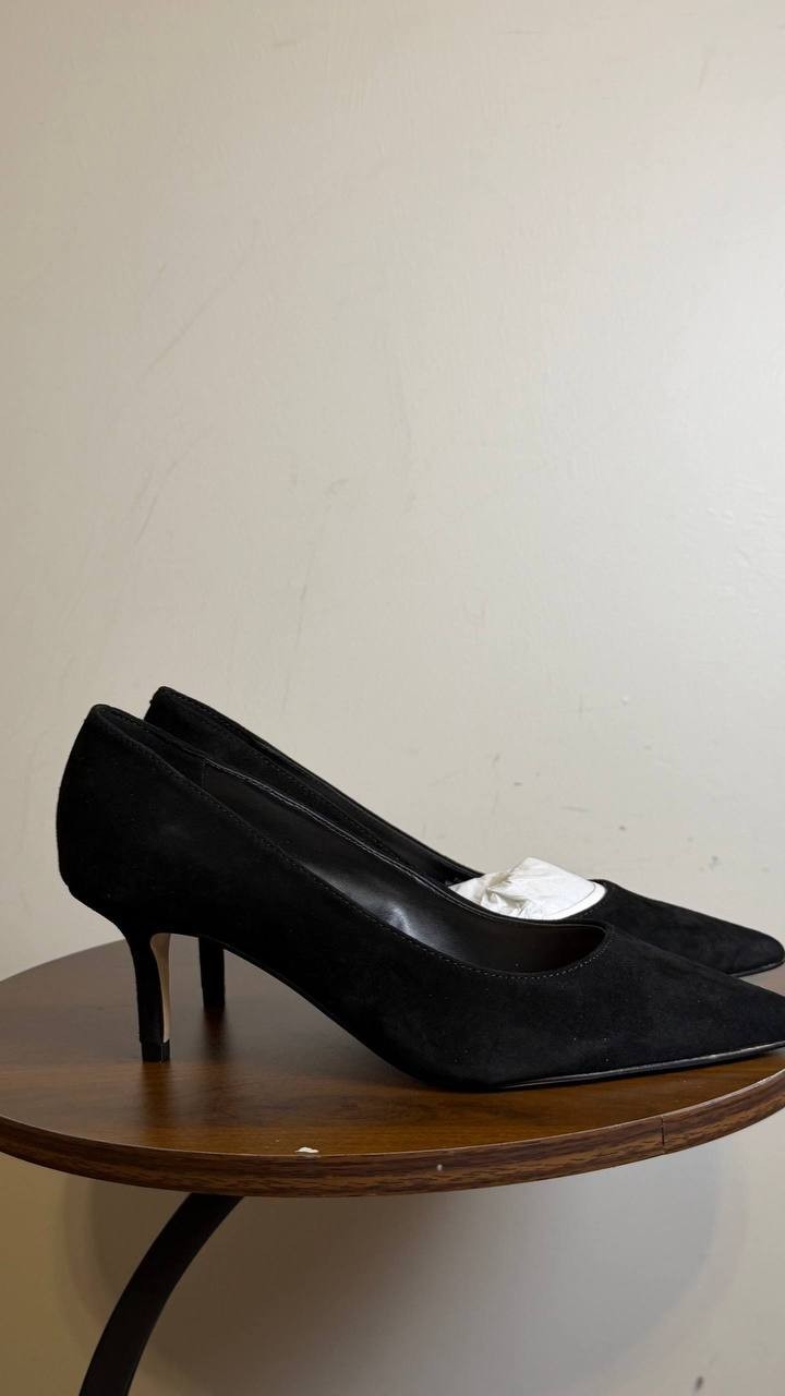 Marc Fisher Alola Pump Black Suede 7.5M Stiletto Heels MSRP $99 NWB