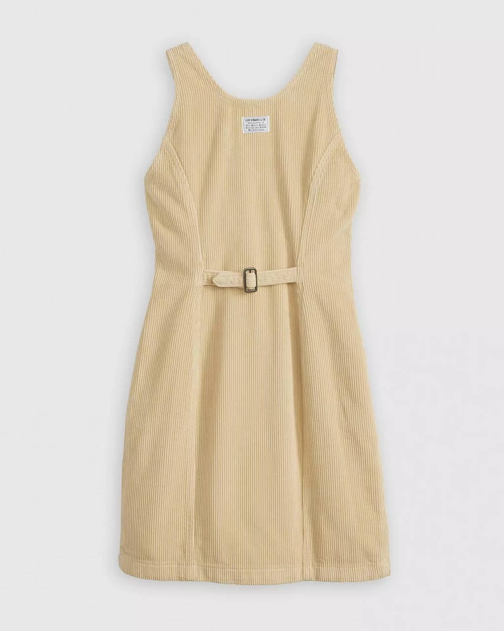 Levi's Corduroy Mini Dress, 100% Cotton, Green/Beige, XS-XL, Casual NWT