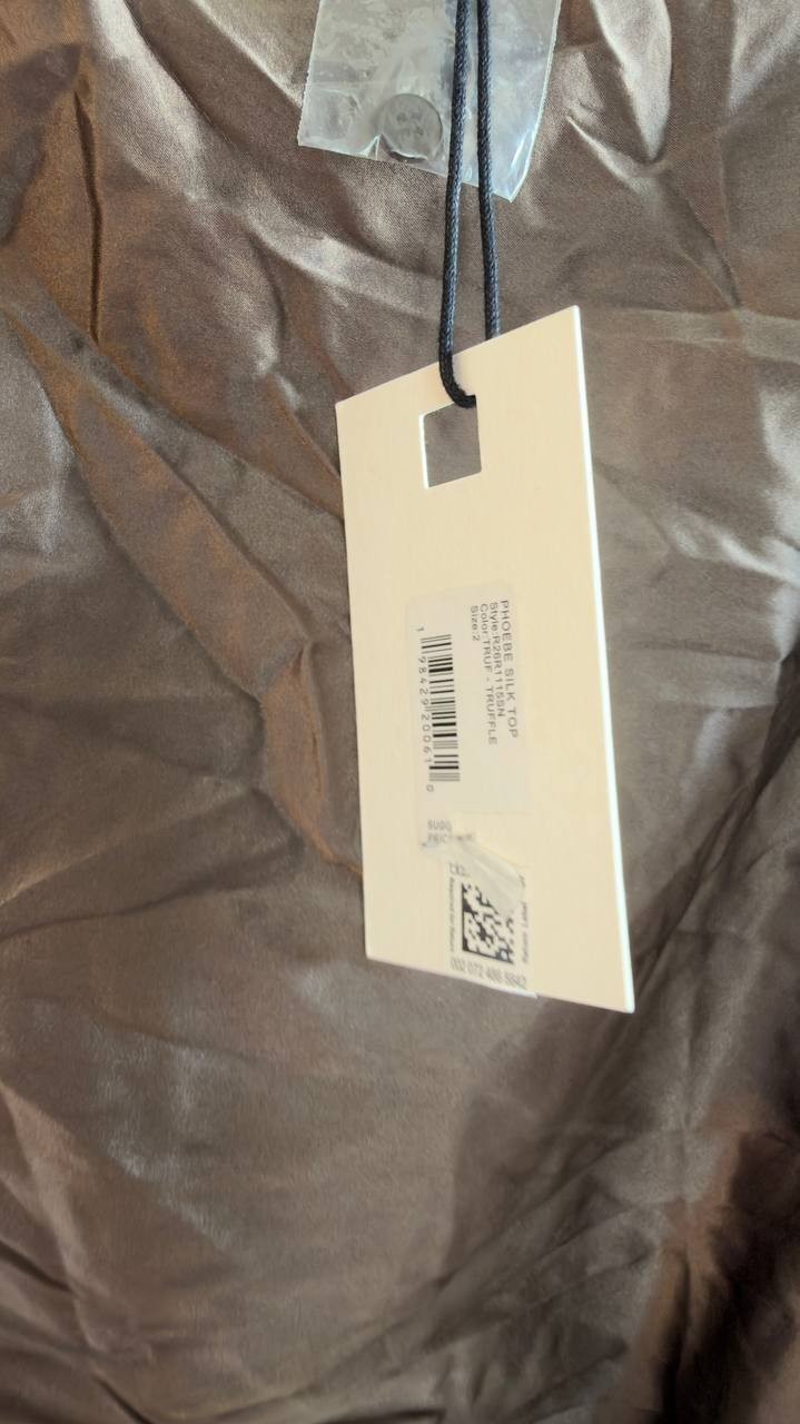 Staud Phoebe Silk Top Truffle 2 NWT $475