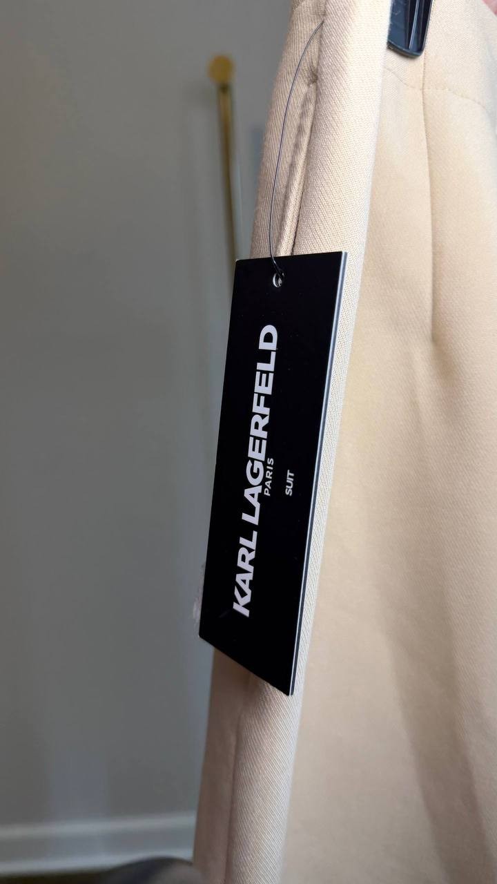 Karl Lagerfeld Paris Women’s Pleated‑Leg Pants Beige 10 NWT $119
