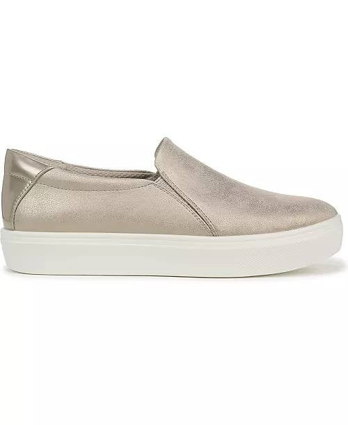 Dr. Scholl’s Light Gold Faux Leather Slip‑On Sneakers 6M NIB $80