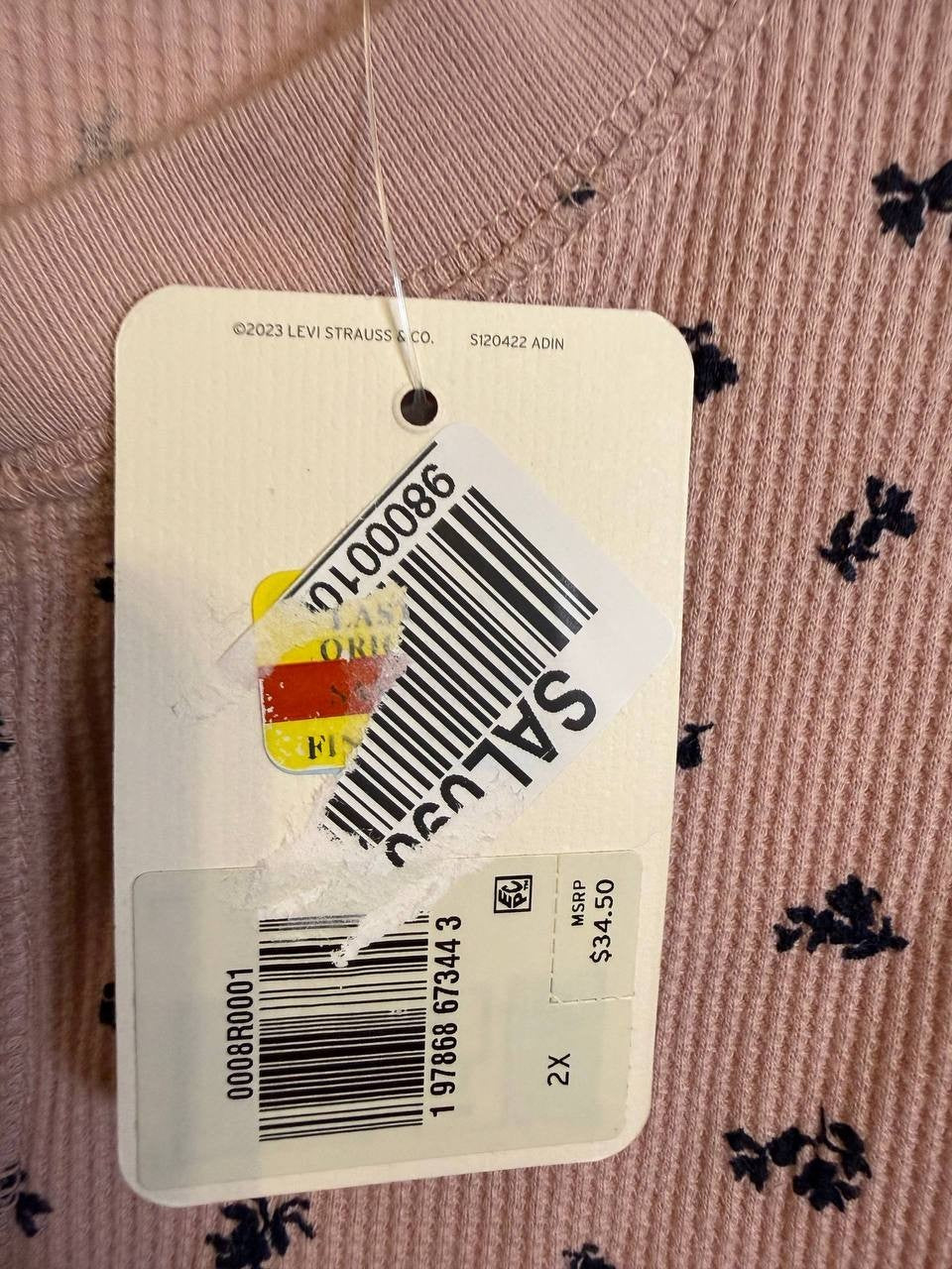 Levi’s Jakob Henley Top – Plus Size 2X – NWT – $34.50