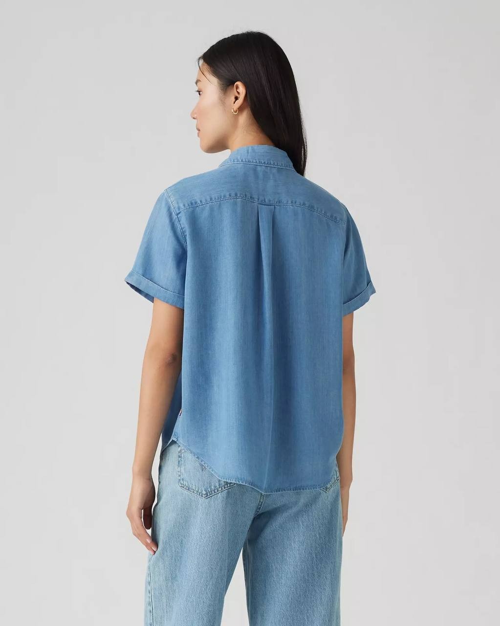 Levi’s Darlene Shirt 1X Blue Short Sleeve Button-Up Relaxed Fit NWT