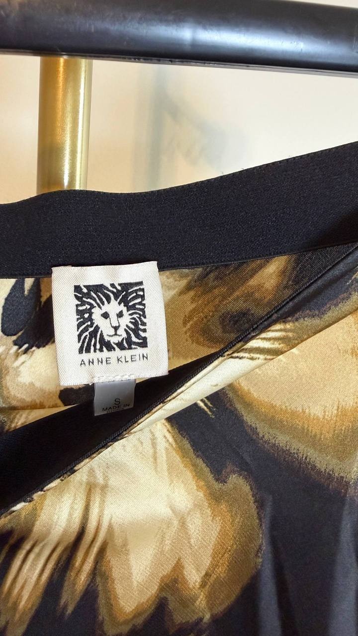 Anne Klein Printed Pull-On Maxi Skirt Black Floral XL NWT $89